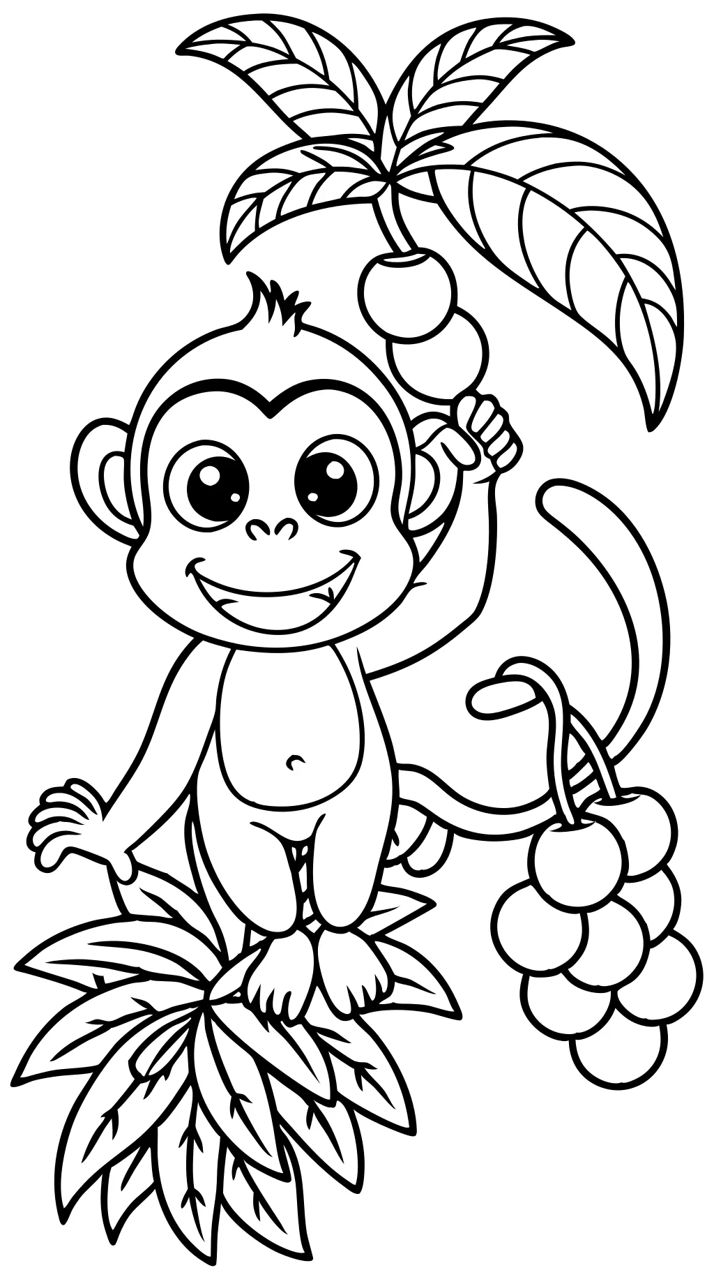 coloring page of a monkey